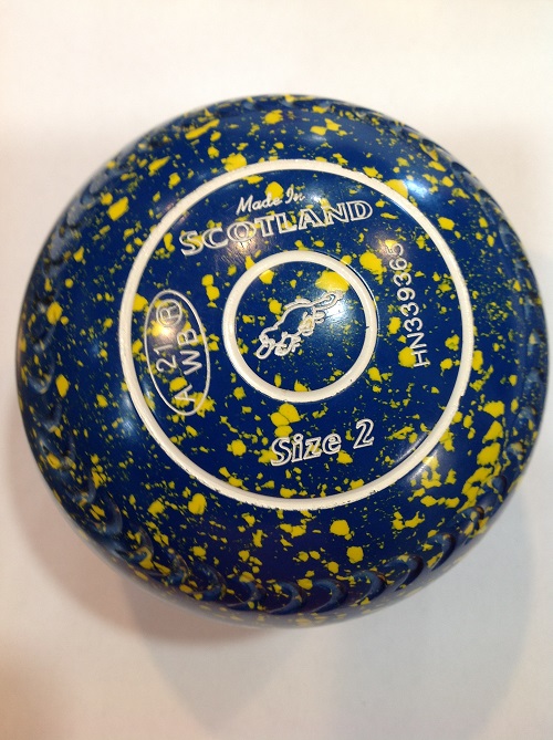 SR 2 heavy grip, blue with yellow speckles, stamped 21, CONS: 660