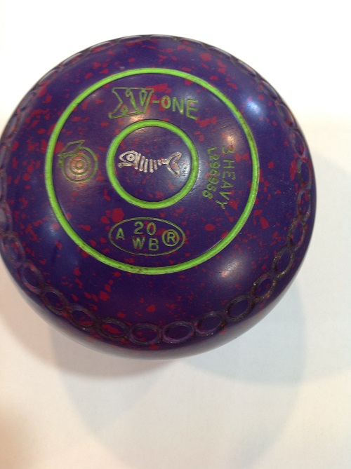 XV1 3 heavy grip, purple with red speckles, stamped 20, T166000